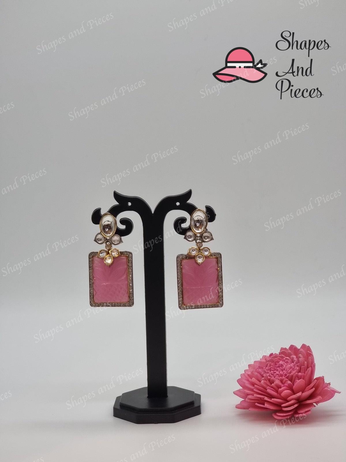 Square Gem Earrings - Shapes and Pieces