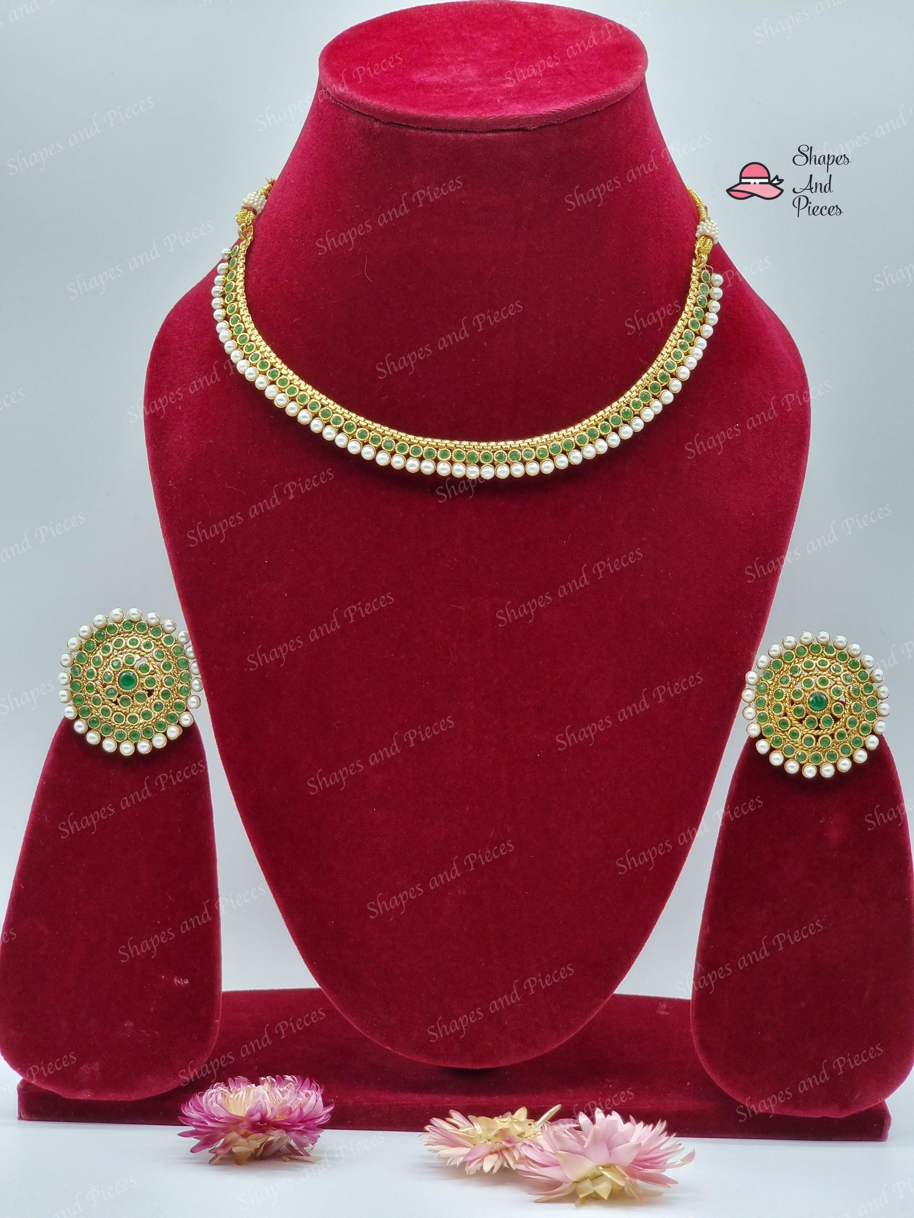 Srija Pearl Drop Chokar Set - Shapes and Pieces