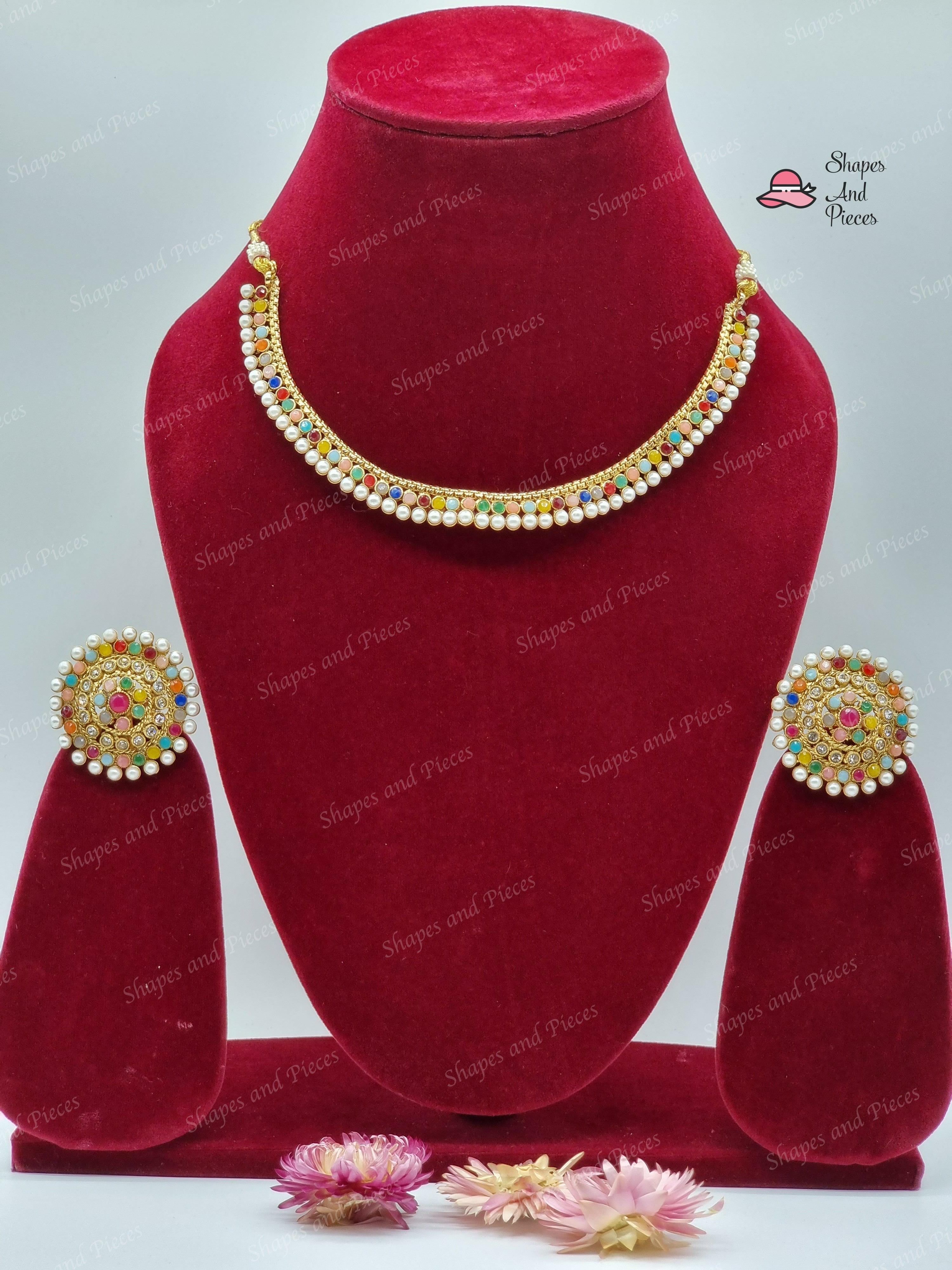 Srija Pearl Drop Chokar Set - Shapes and Pieces