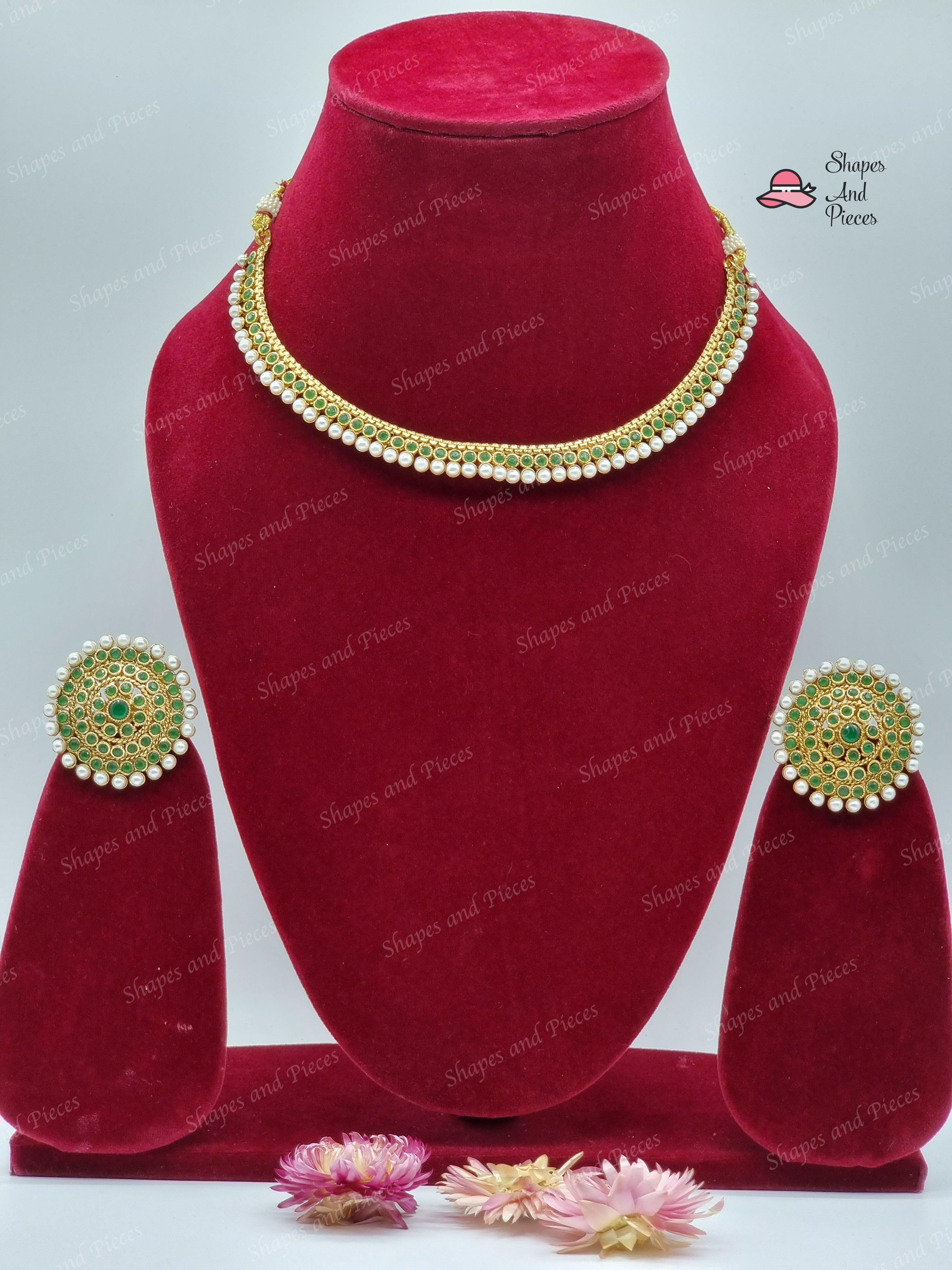 Srija Pearl Drop Chokar Set - Shapes and Pieces