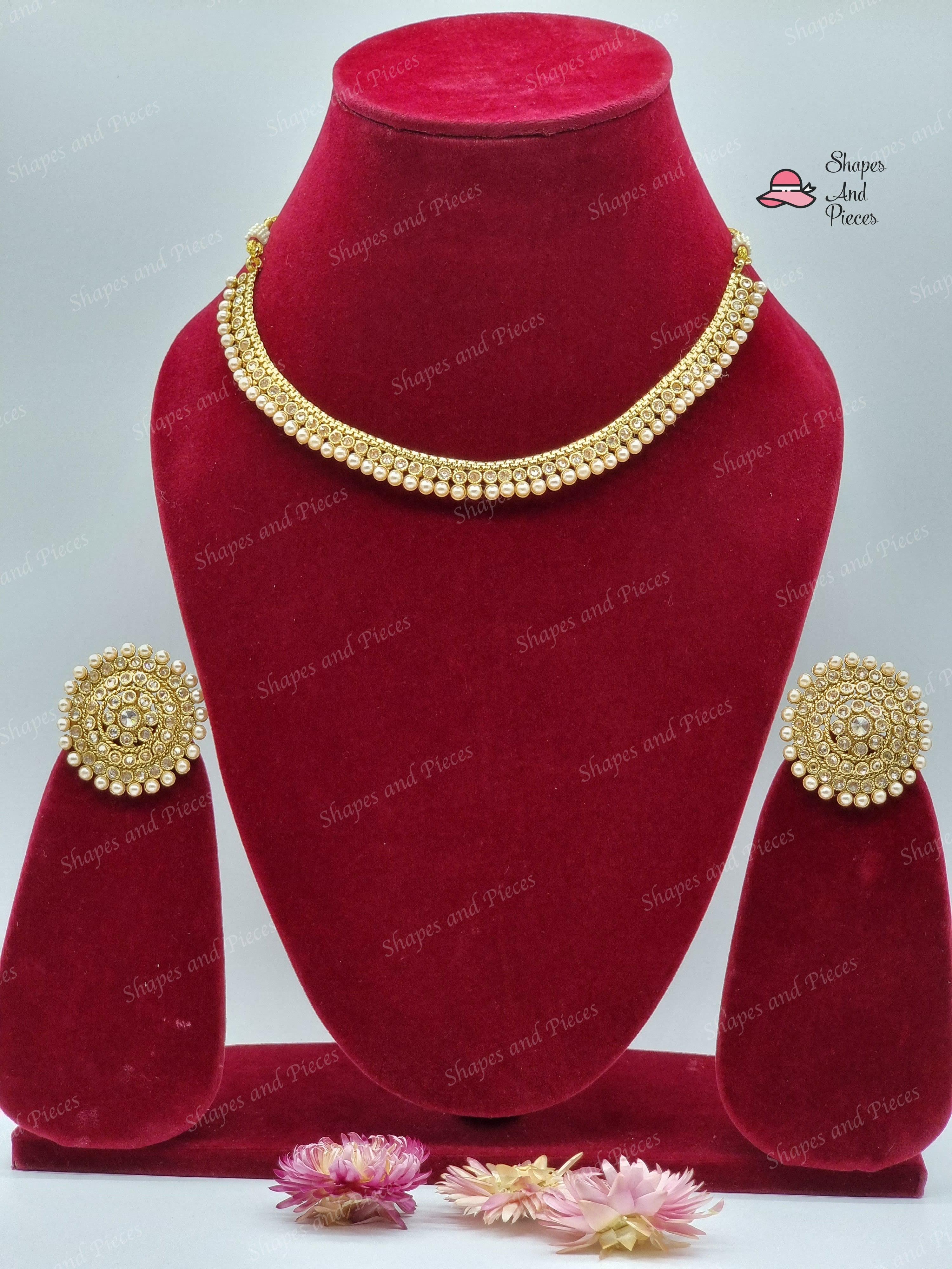 Srija Pearl Drop Chokar Set - Shapes and Pieces