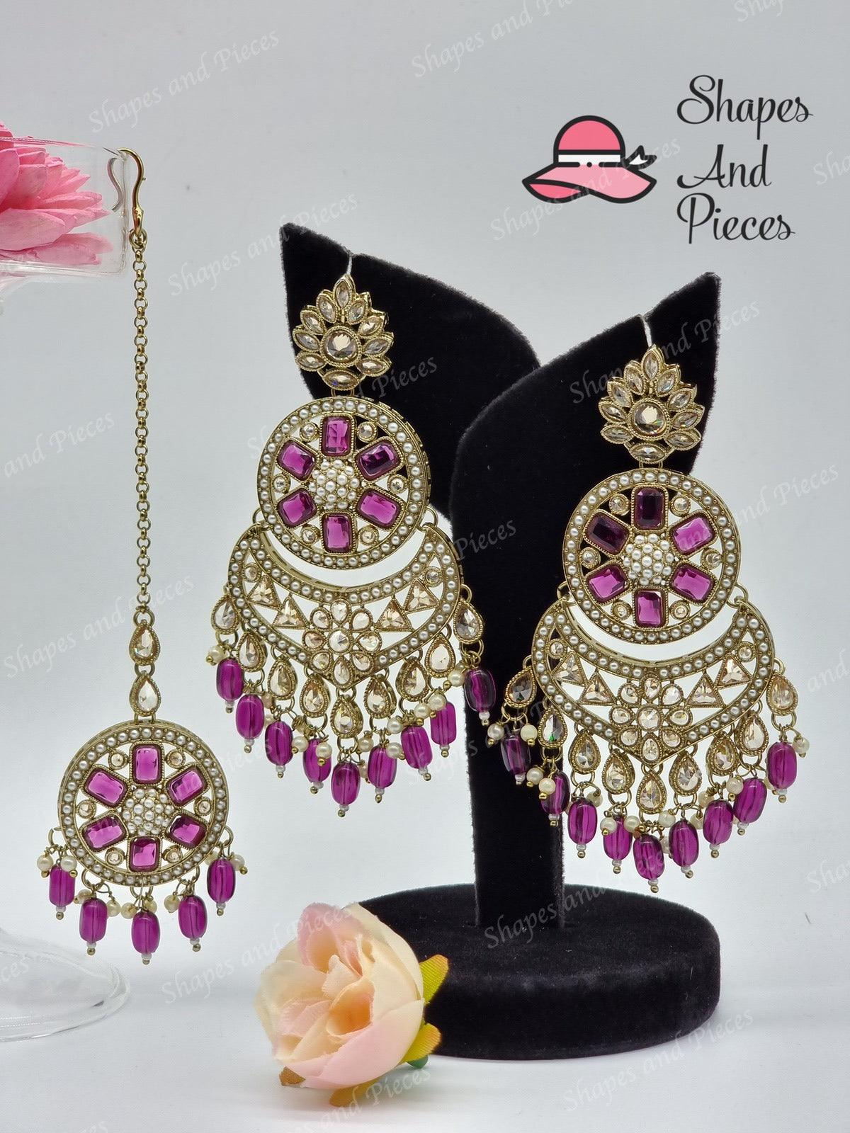 Star Earrings and Tikka Set - Shapes and Pieces