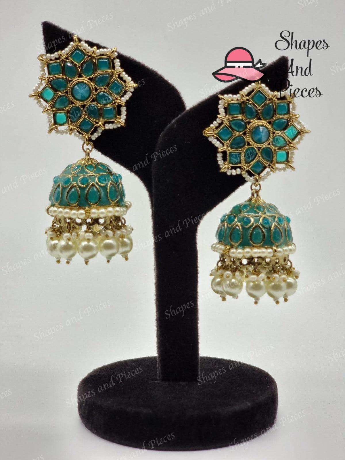 Star Mirror Jhumki - Shapes and Pieces