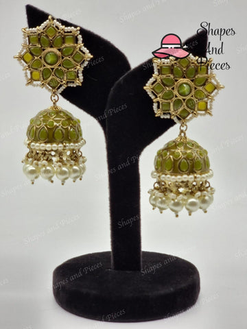 Star Mirror Jhumki - Shapes and Pieces