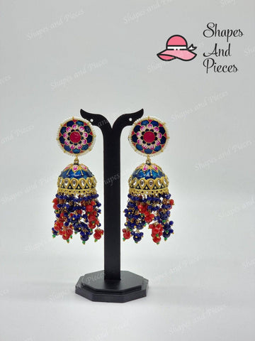 Stella Meenakari Jhumka - Shapes and Pieces