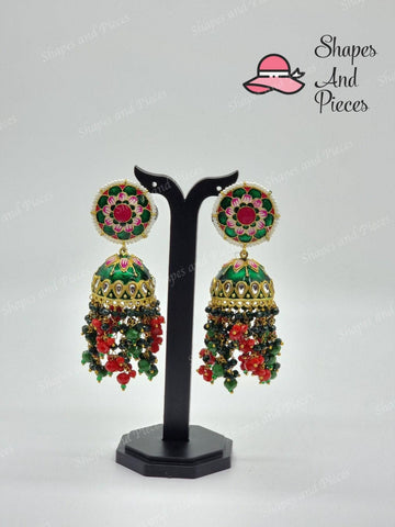 Stella Meenakari Jhumka - Shapes and Pieces