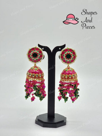 Stella Meenakari Jhumka - Shapes and Pieces