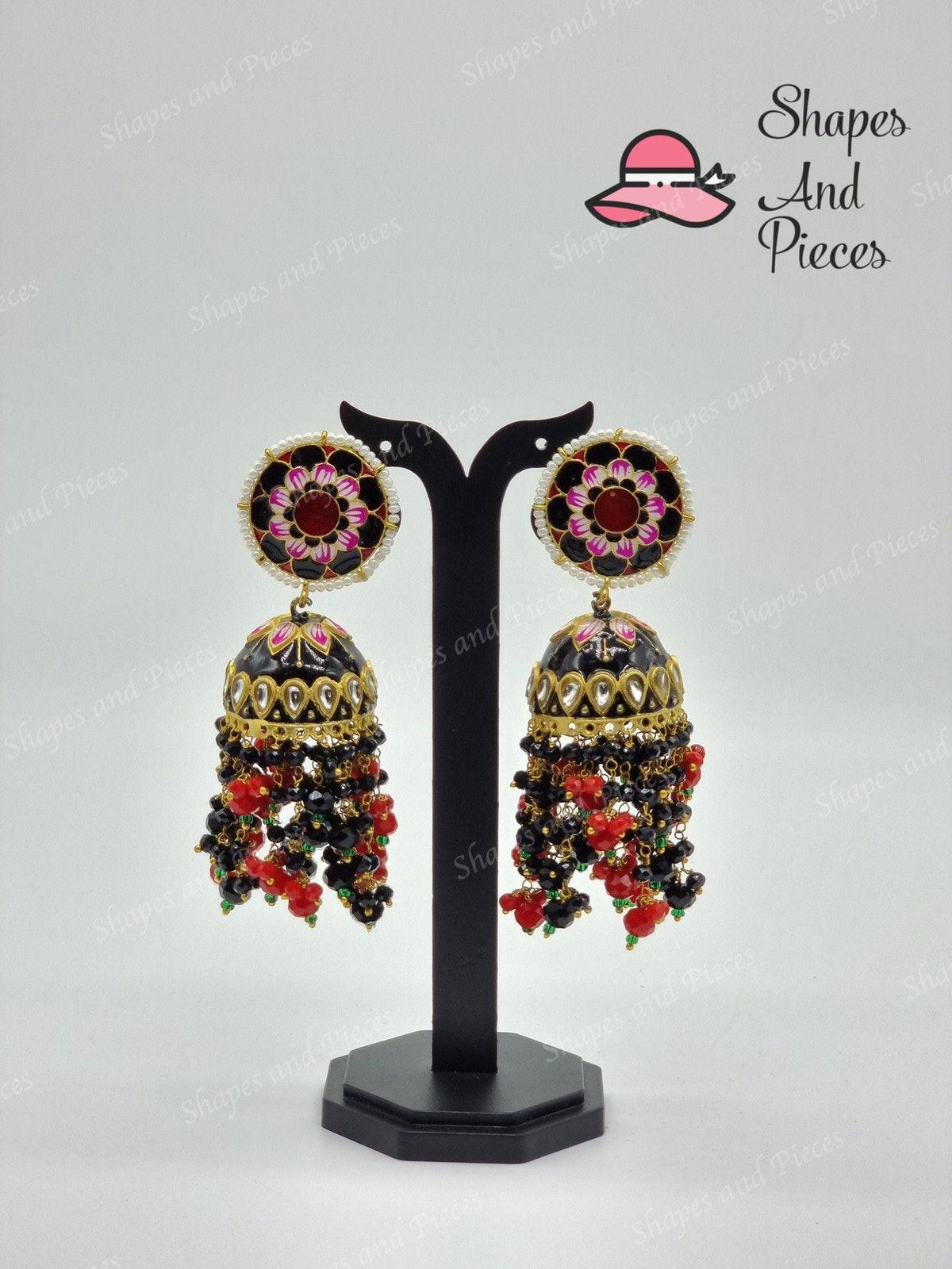 Stella Meenakari Jhumka - Shapes and Pieces