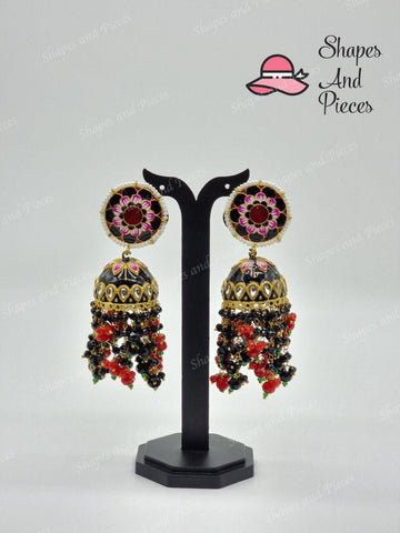 Stella Meenakari Jhumka - Shapes and Pieces