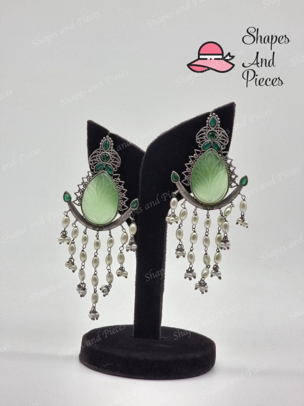 Stone Curtain Earrings - Shapes and Pieces