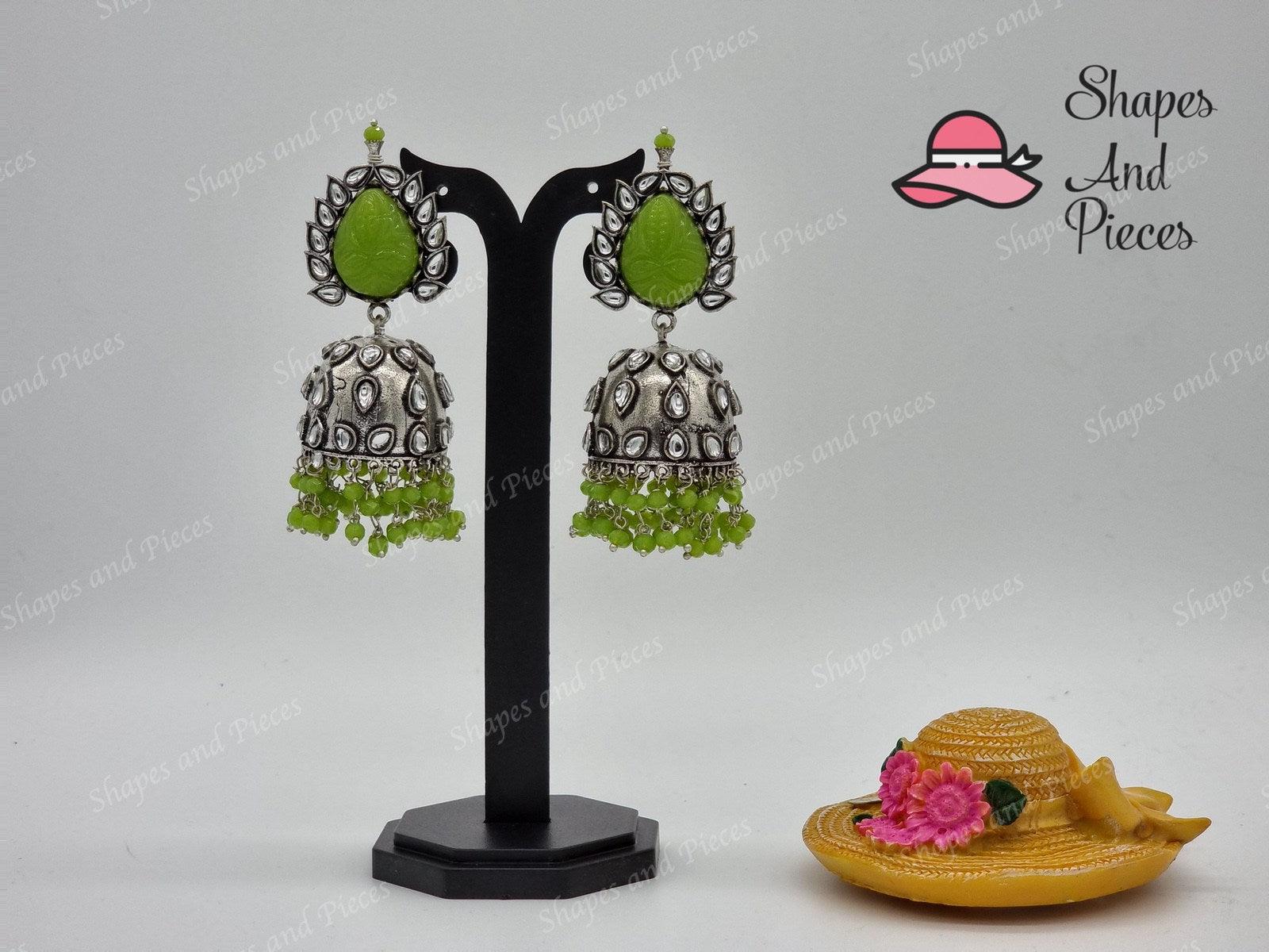 Stone Stud Jhumka - Shapes and Pieces