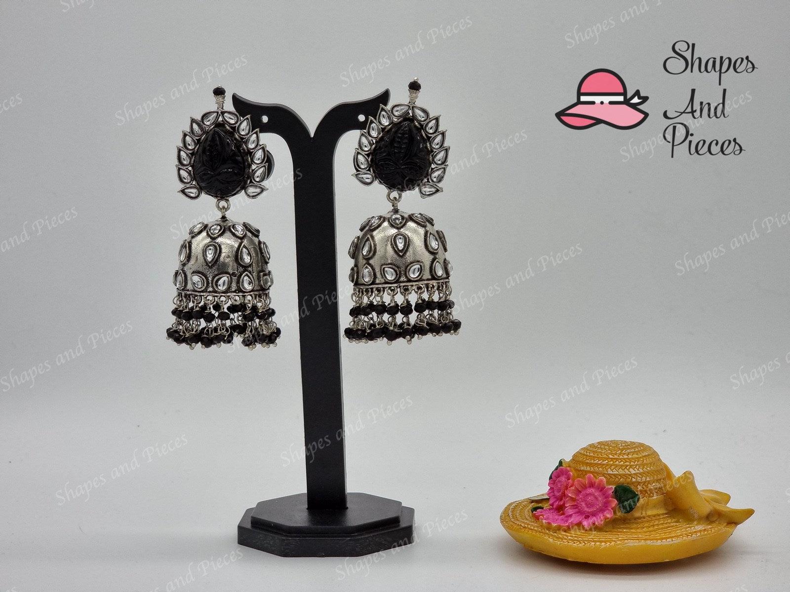 Stone Stud Jhumka - Shapes and Pieces