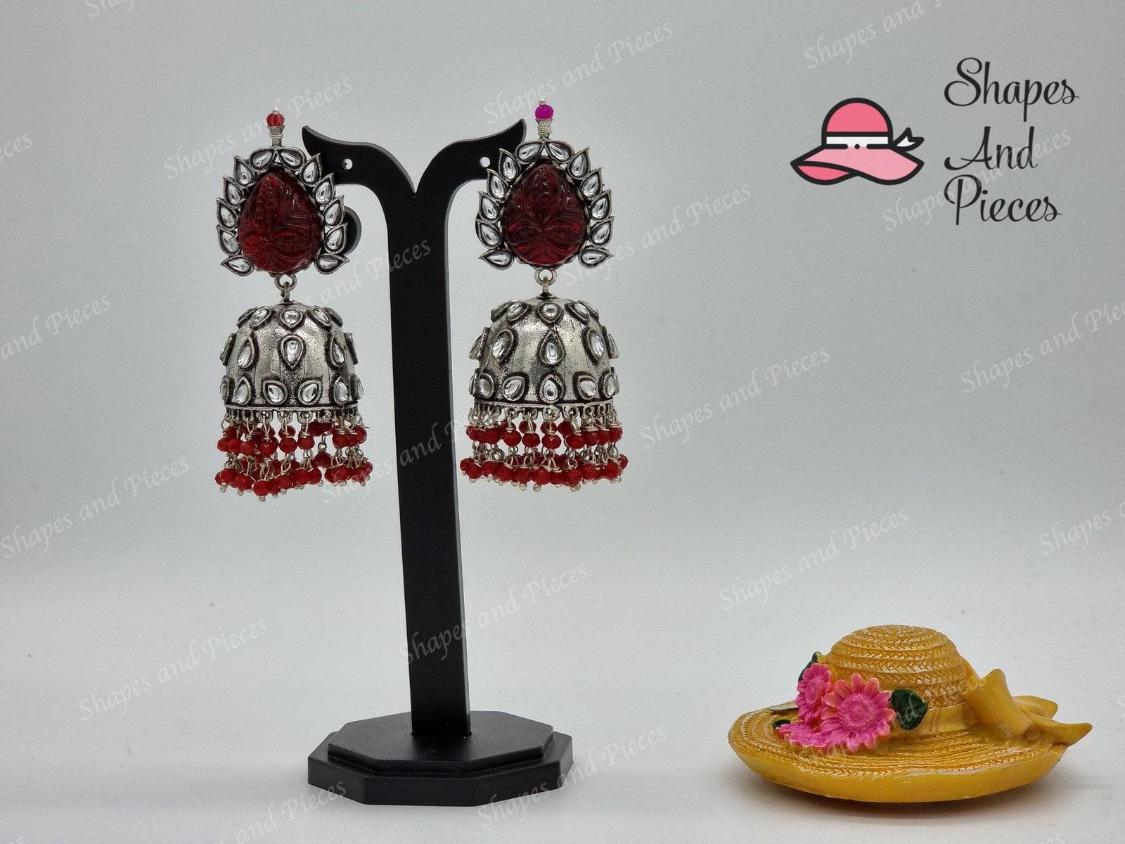 Stone Stud Jhumka - Shapes and Pieces