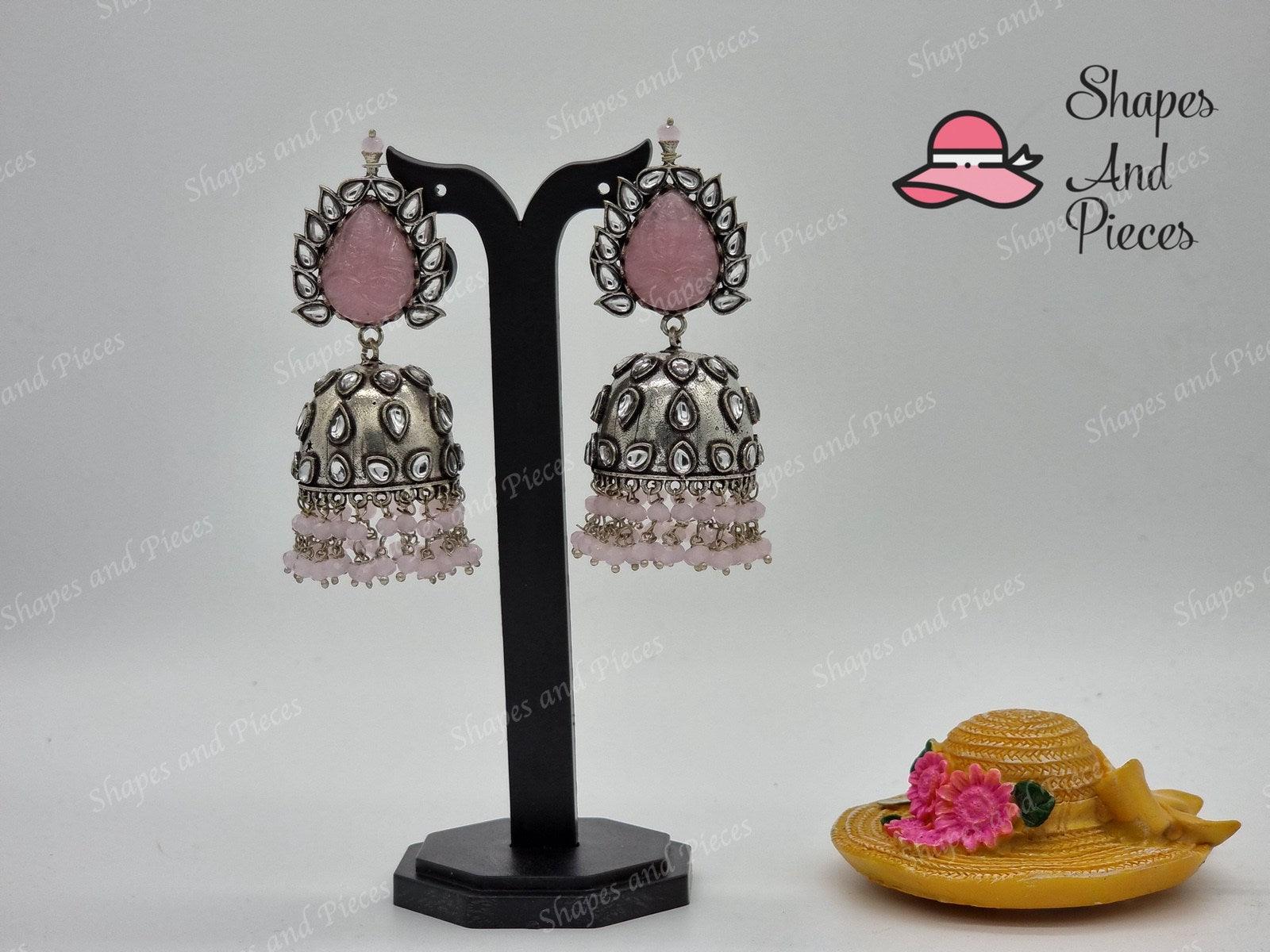 Stone Stud Jhumka - Shapes and Pieces