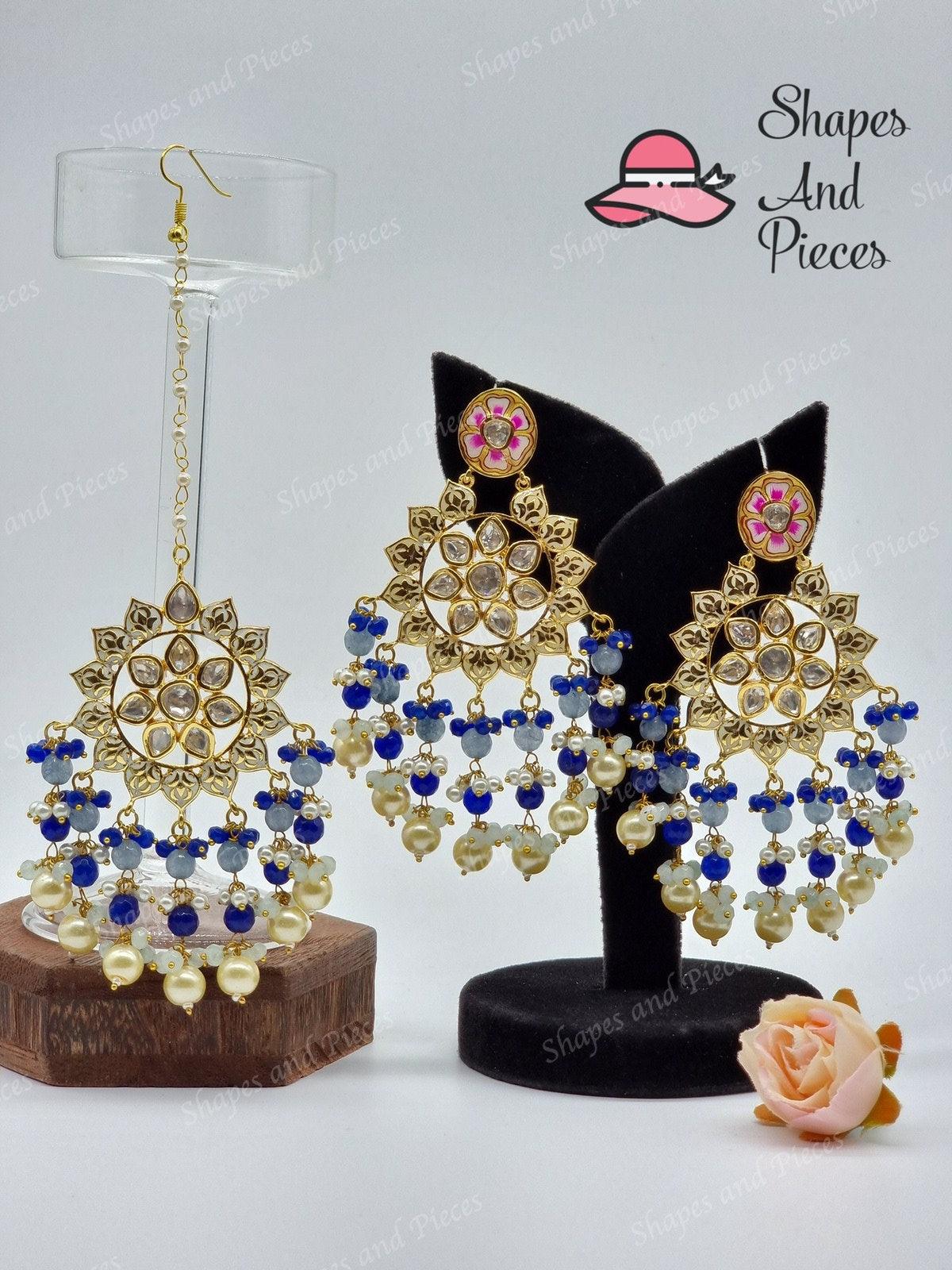 Suma Earrings and Tikka Set - Shapes and Pieces