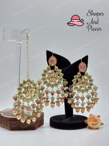 Suma Earrings and Tikka Set - Shapes and Pieces