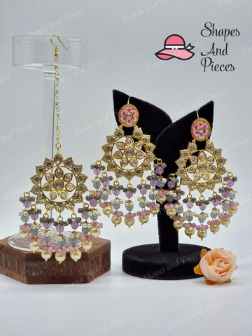 Suma Earrings and Tikka Set - Shapes and Pieces