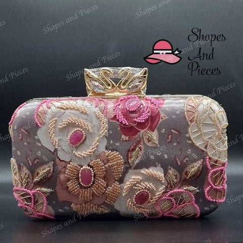 Swan Floral Clutch Bag - Shapes and Pieces