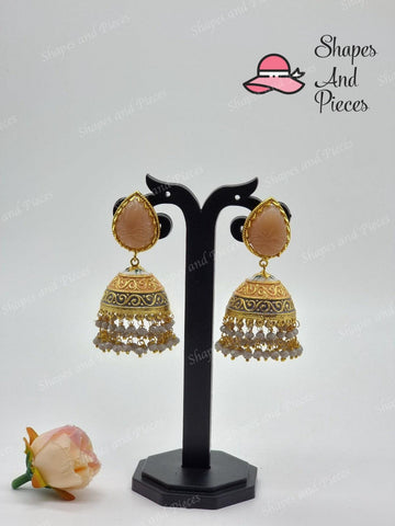 Tear Drop Meenakari Jhumka - Shapes and Pieces