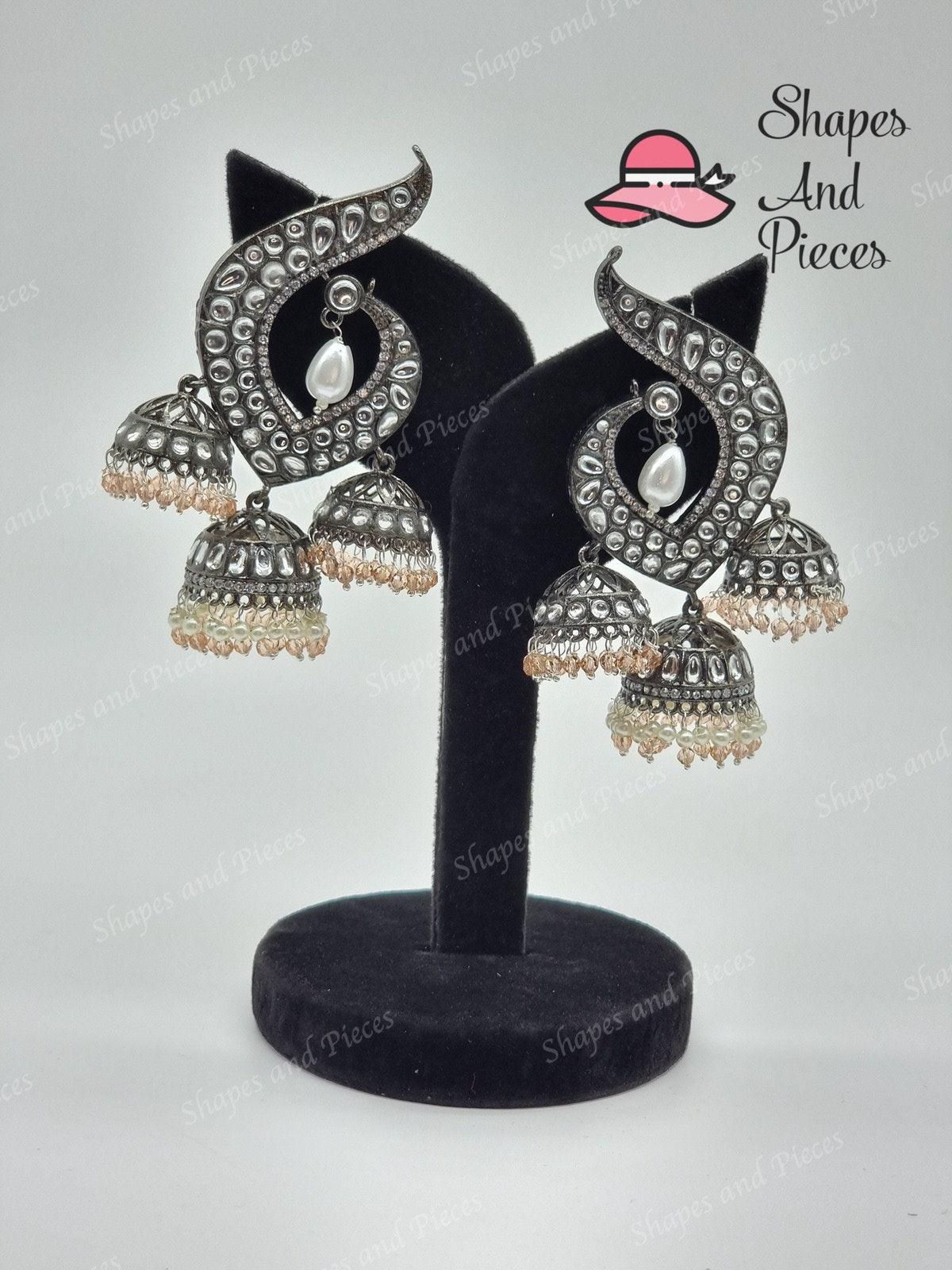 Tri Drop Jhumka - Shapes and Pieces