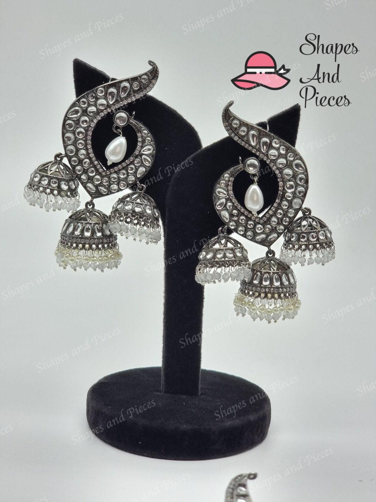 Tri Drop Jhumka - Shapes and Pieces