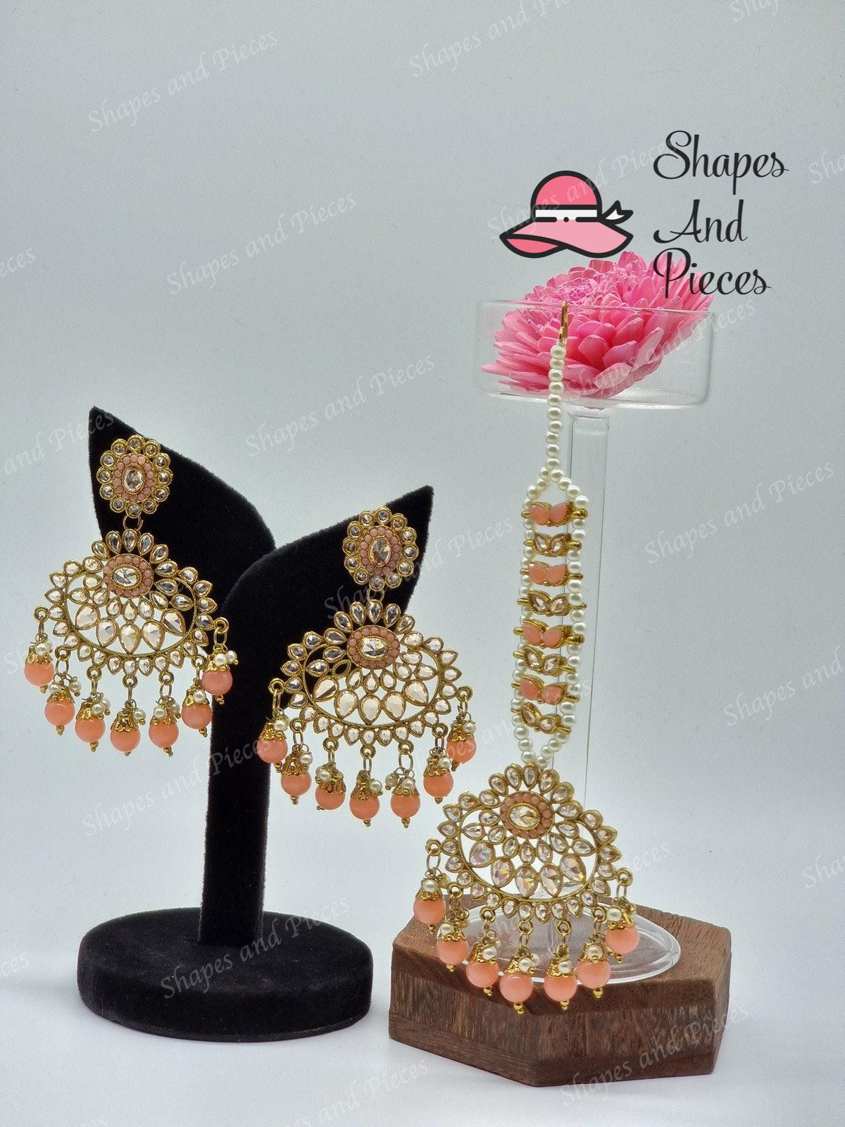 Trista Earrings and Tikka Set - Shapes and Pieces