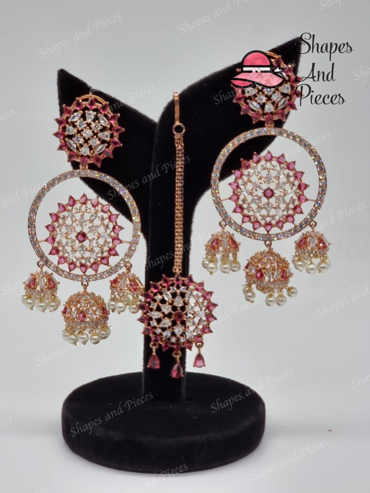 Yuva Earrings and Tikka Set - Shapes and Pieces