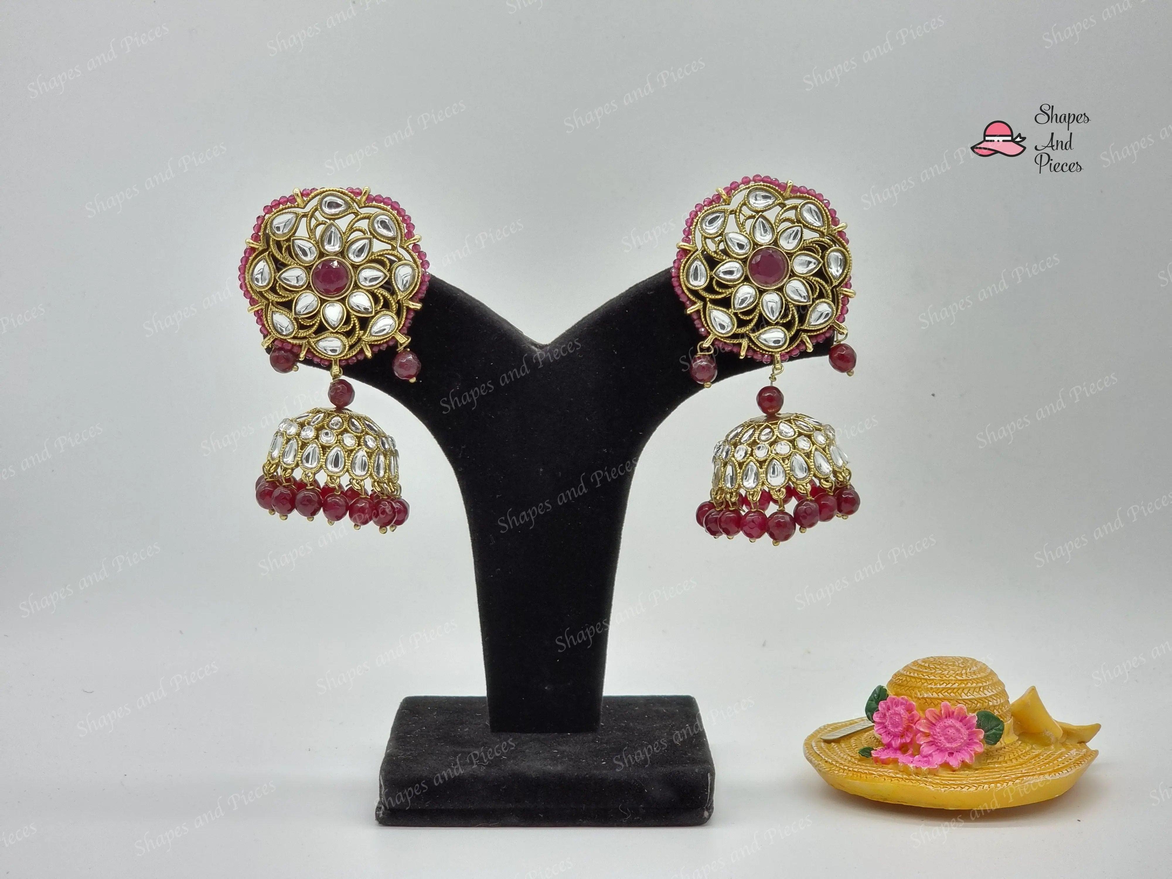 Zaara Kundan Earrings - Shapes and Pieces