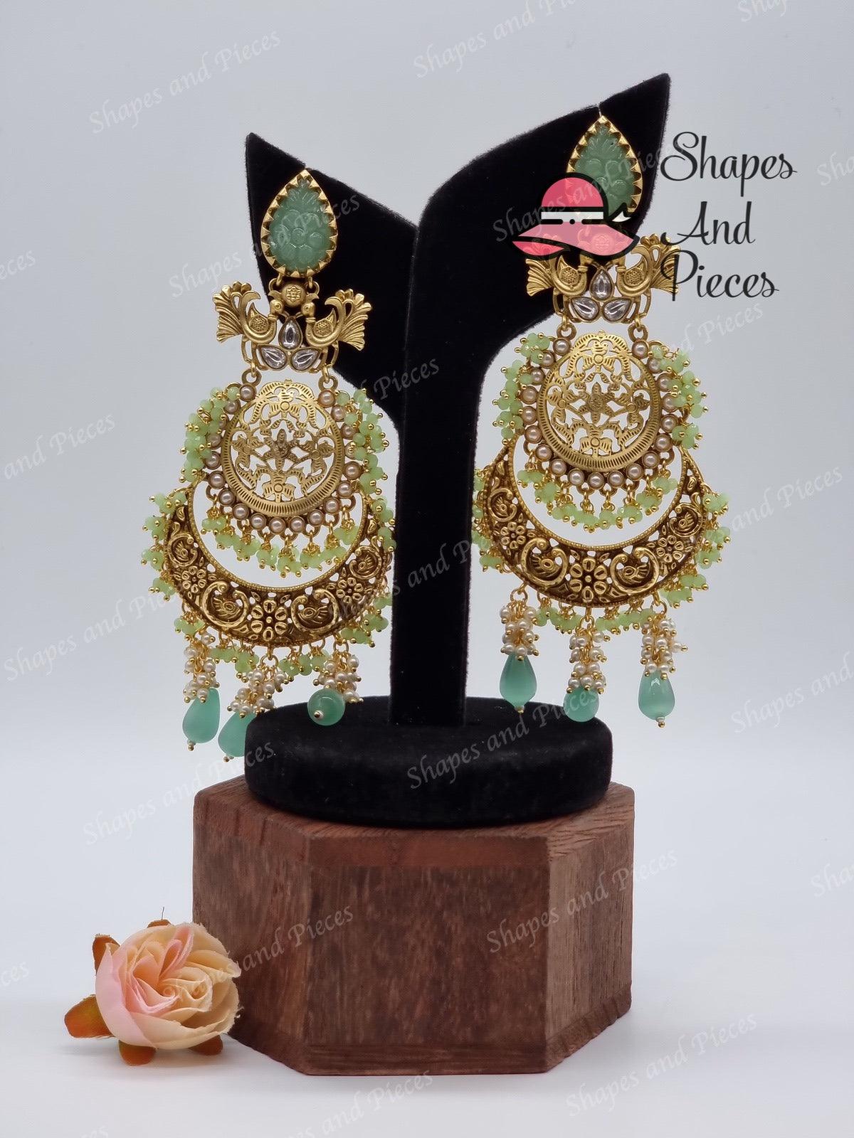 Zia Kundan Earrings - Shapes and Pieces